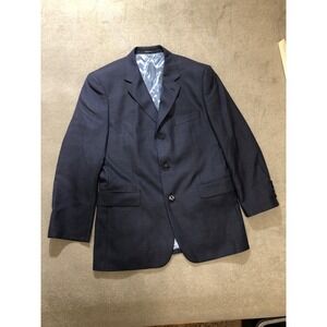 Ungaro Homme Mens Jacket 48R Blue Checkered Wool Blazer Coat